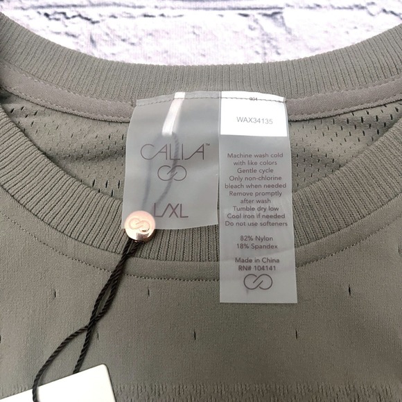 CALIA Focus Pointelle Seamless‎ Long Sleeve T-Shirt L/XL Grey Green - Picture 6 of 7